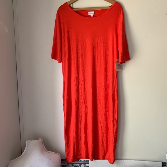 LuLaRoe Dresses & Skirts - LuLaRoe Women’s Julia Dress Red Orange NWT XXL